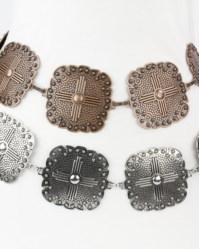 Women’s Medallion Chain Belt with Cross Design ABB MLT 1010