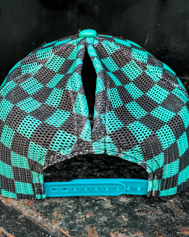 Checkered Magna Pony™ Mesh Foam Trucker Hat