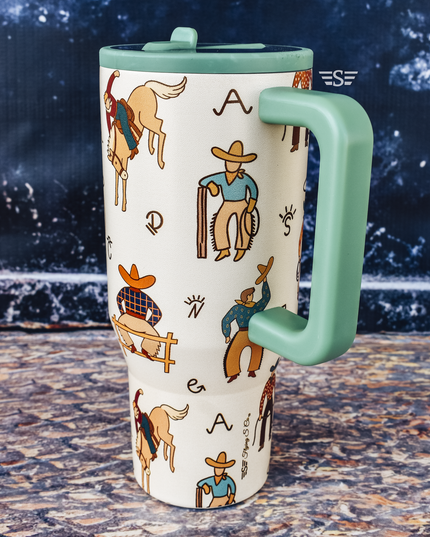 Life of a Cowboy Flip Lid Tumbler