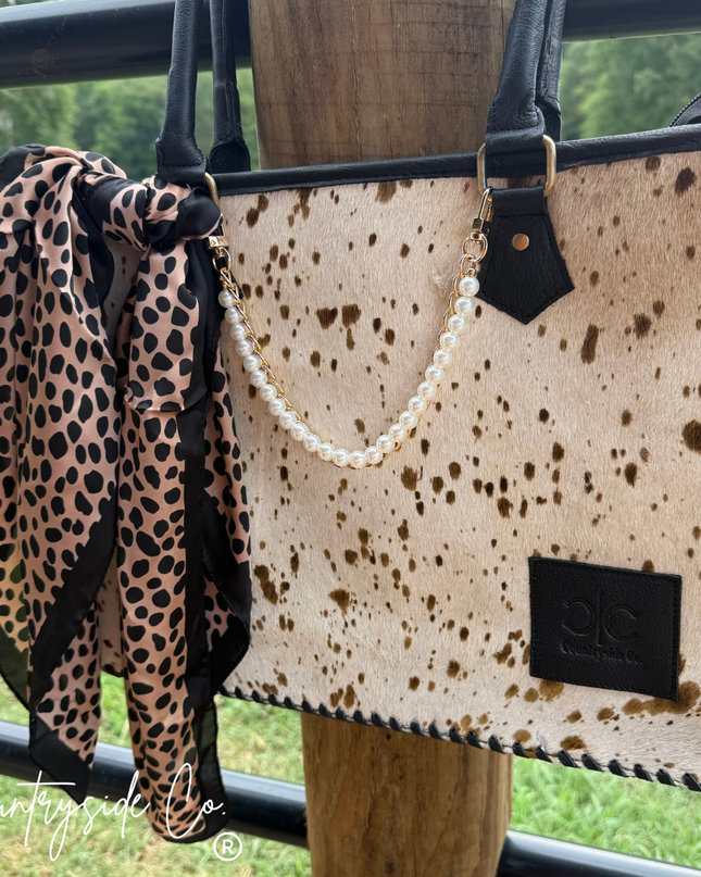 Magnolia Speckle Cowhide Tote, Work Laptop Bag