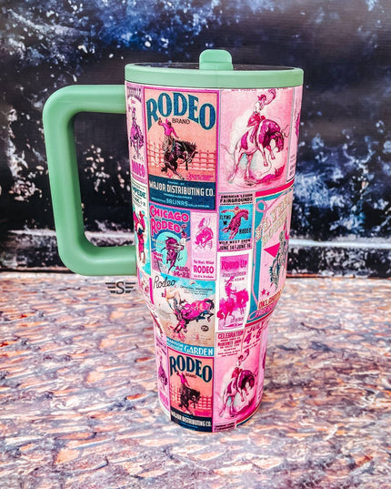Pink Rodeo Poster Flip Top Tumbler