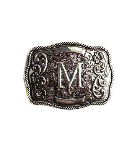 Western Filigree Initial Belt Buckle