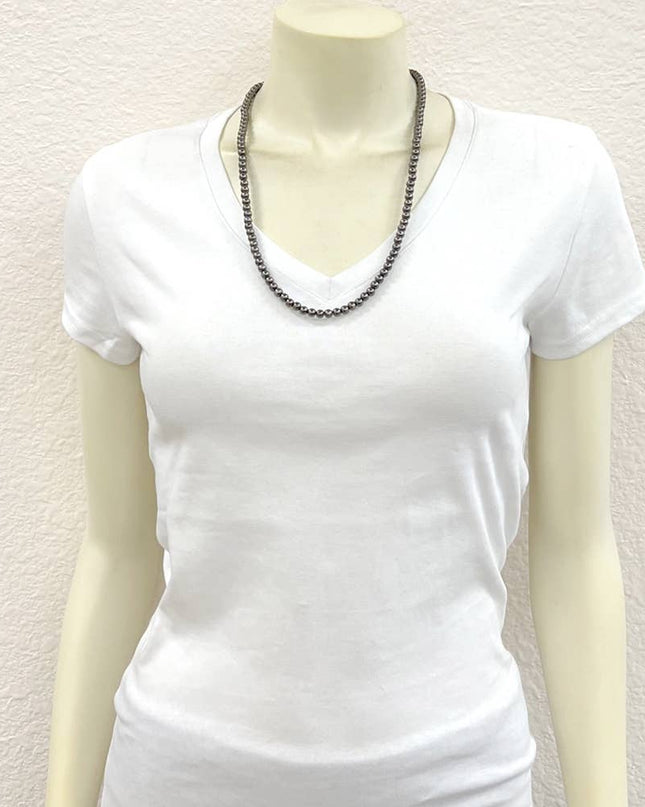 738072, 24" Handmade 6mm Polish Navajo Necklace
