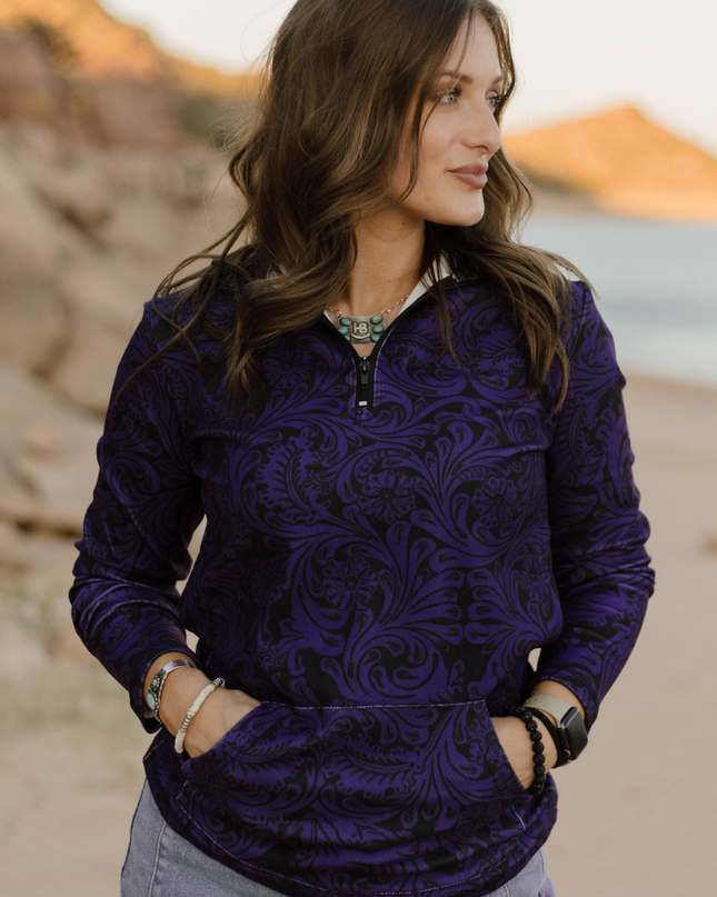 Tailgate Party Pullover Purple & Black