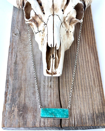 Western Style Stone Bar Pendant Necklace