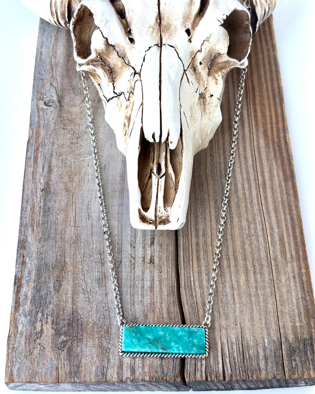 Western Style Stone Bar Pendant Necklace