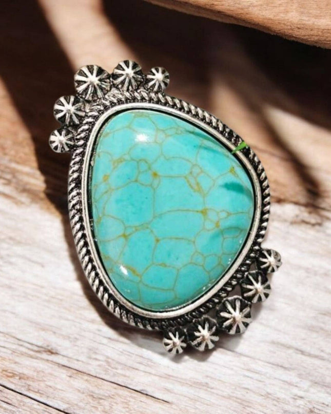 Let's Make A Statement Stretch One Size Fashion Crackle Stone Ring