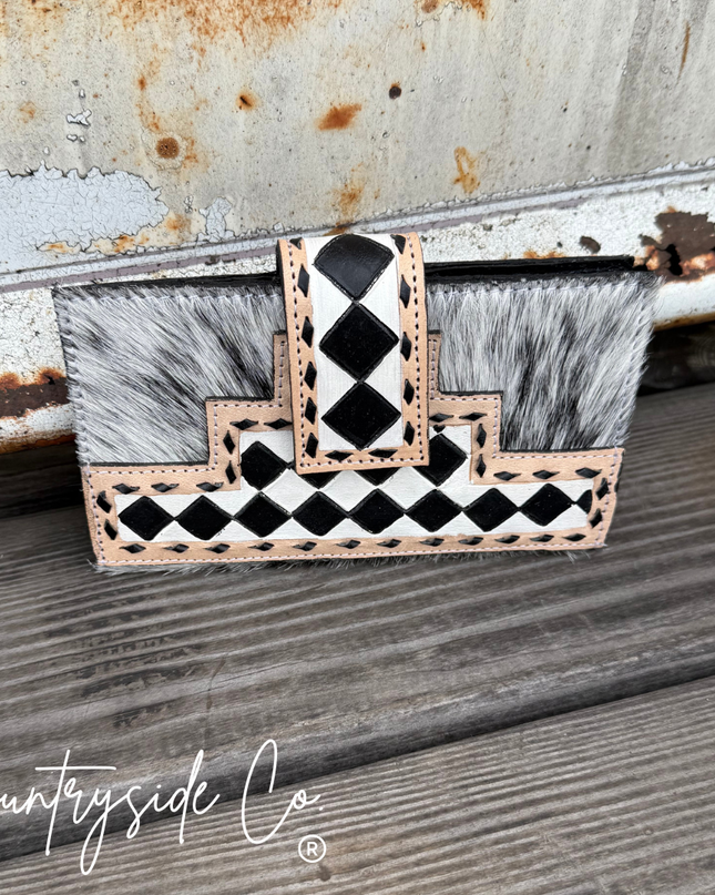 Miranda Checkered Cowhide Wallet