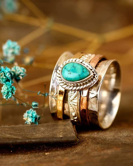 Teardrop Natural Stone Ring | 40R116