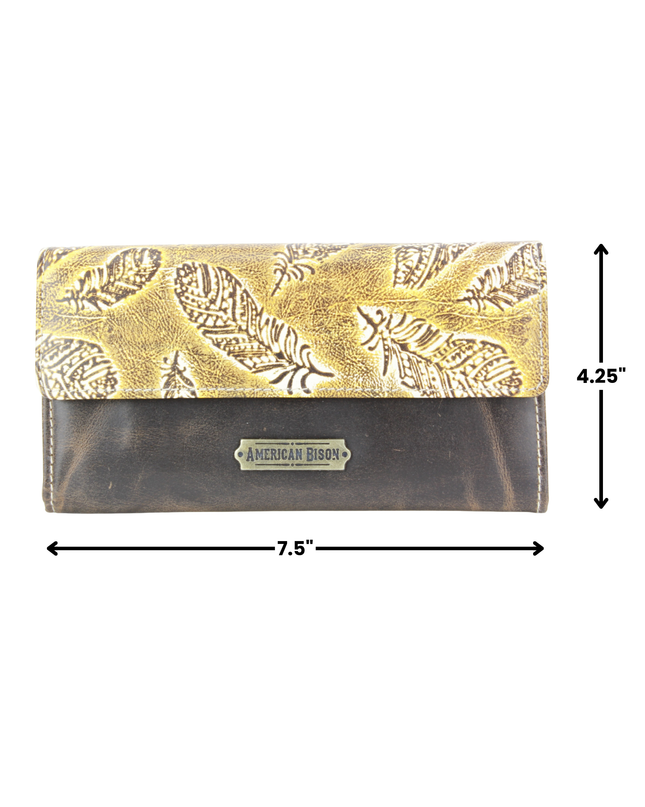 Women’s Brown Leaf Embossed Clutch ABLW 18-2544