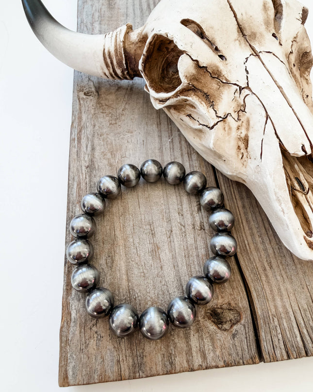 11mm Navajo Style Pearl Stretch Bracelet