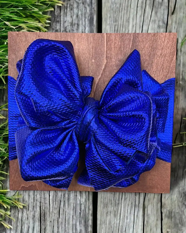 METALLIC BIG TASSEL PRINTED HEADBAND.  HB30M-2