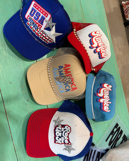 Retro America Trucker Hat | 4th Of July Hats | USA | Hats