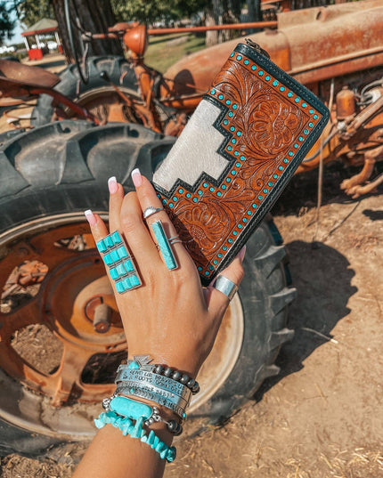 The Cheyenne Cowhide Leather Tooled Wallet