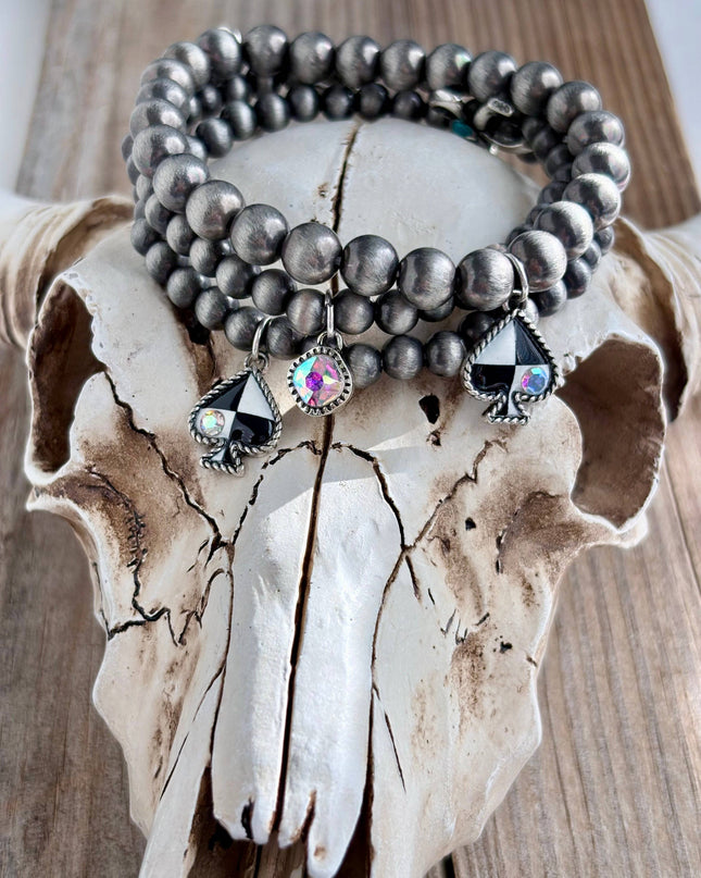 3 Piece Western Charm Navajo Pearl Bead Stretch Bracelet Set