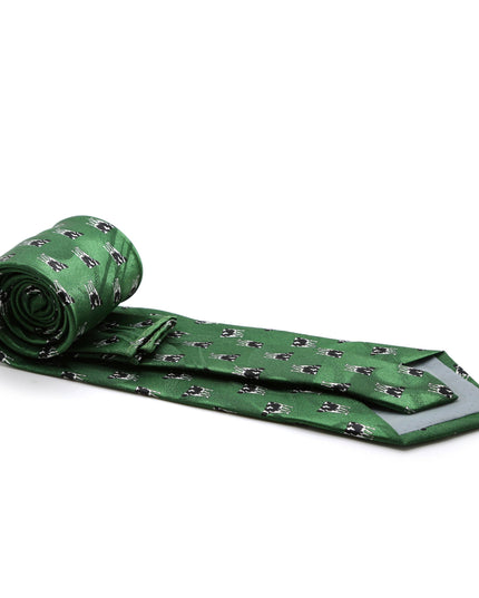 Cow Green Necktie with Handkerchief Set