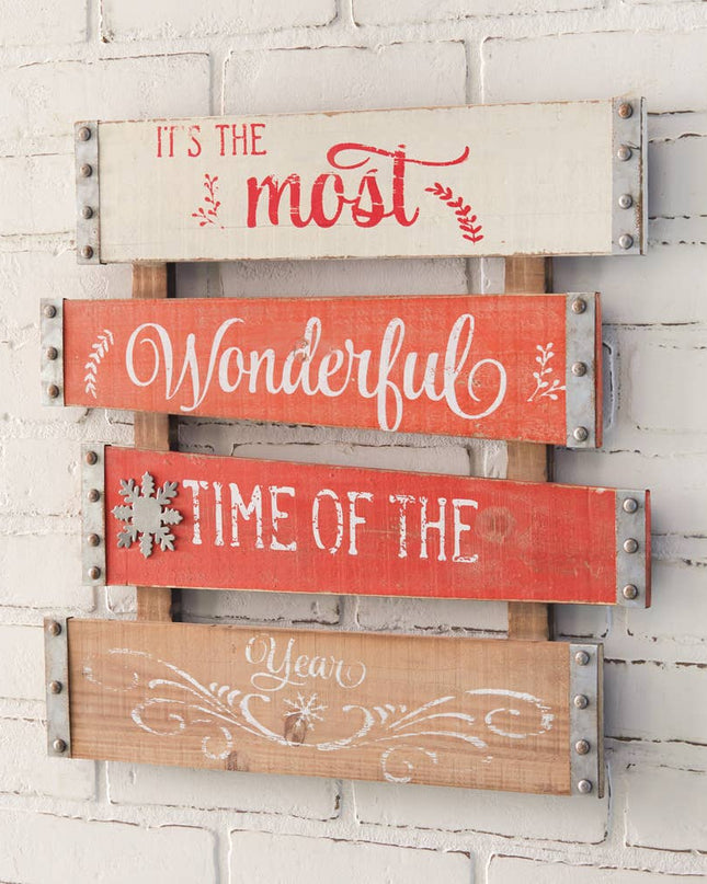 Most Wonderful Time Of The Year Planked Sign