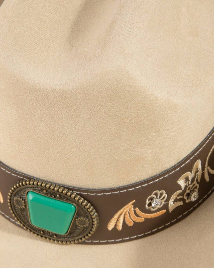 Embroidered Strap With Stone Western Cowboy Hat
