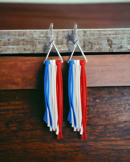 Fringe and Fireworks Patriotic Earrings