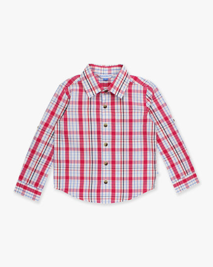 Boys Adley Plaid Long Sleeve Button Down Shirt