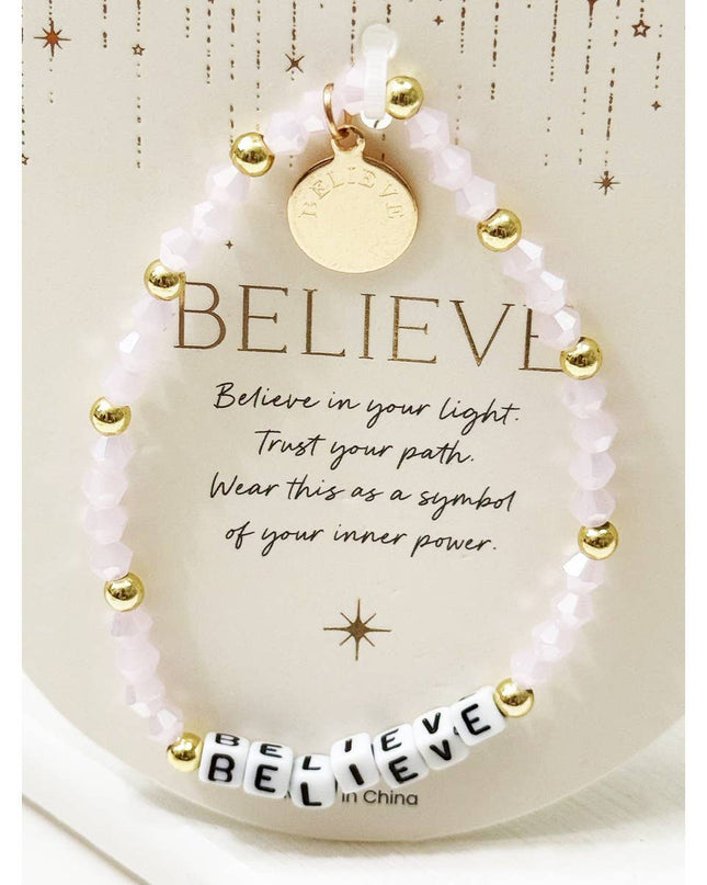 4-Kind Mix Beads BELIEVE Inpirational Bracelet