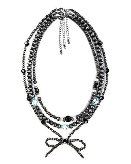 Western 3Layered Navajo Pearl Multi Theme Necklace