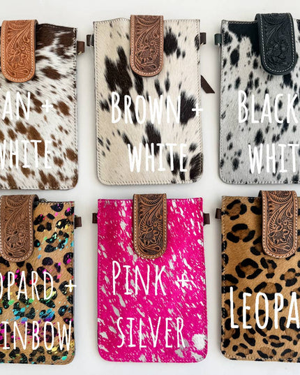 HAYDEE PHONE CROSSBODY mobile Western Tooled Leather Cowhide