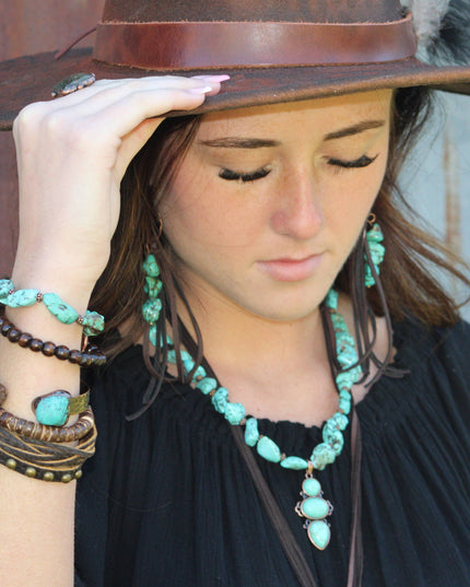 Multi-Strand Leather Cuff with Antique Gold Studs 007s