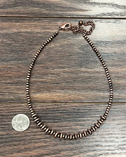 736626, 15" Handmade Copper Navajo Necklace