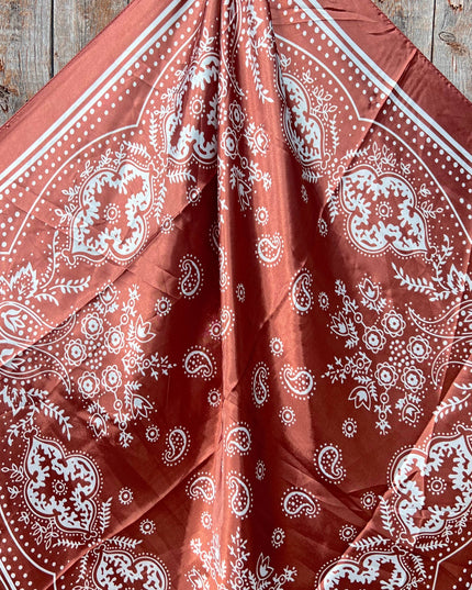 35X35"  Copper Floral Paisley Wild Rag/Scarf WR3381