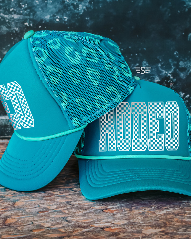Checkered Rodeo Cap Magna Pony® Mesh Foam Trucker Hat