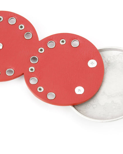 Red Narrow Disc Belt Silver Sunburst Conchos ABLB 37-2550