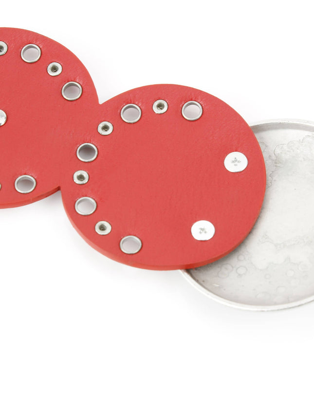 Red Narrow Disc Belt Silver Sunburst Conchos ABLB 37-2550