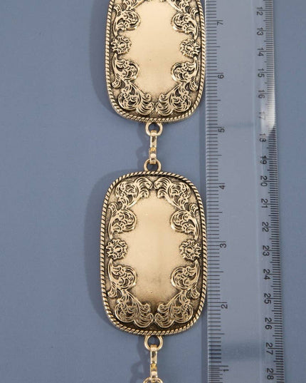 Rectangle Concho Chain Belt