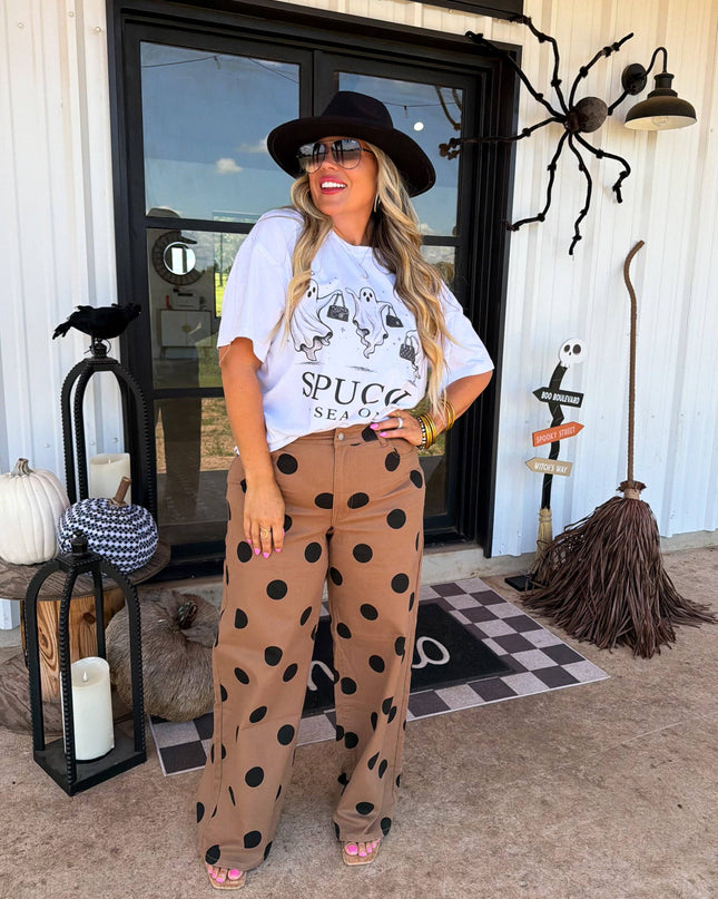 MOCHA DOT DENIM JEANS