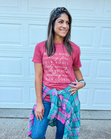 CHRISTMAS LIST TEE (CRIMSON)