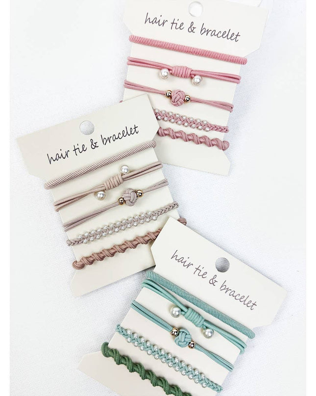 Boho Inspired Pearl Detail Hair Tie Bracelets
