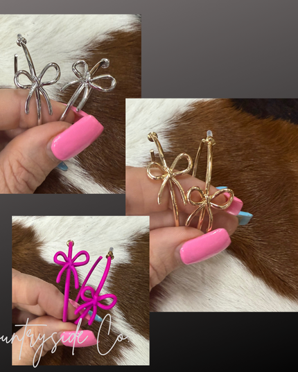 Bow Hoop Earrings