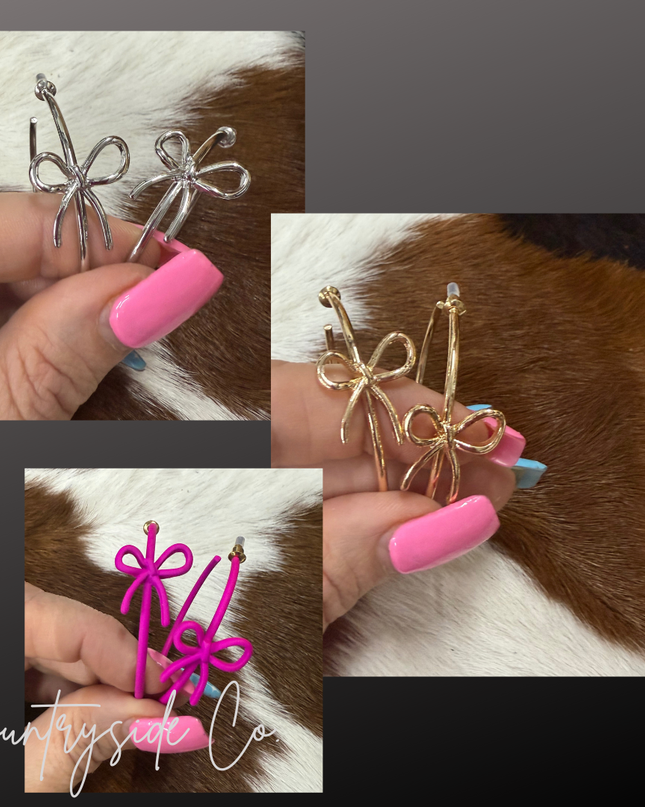 Bow Hoop Earrings