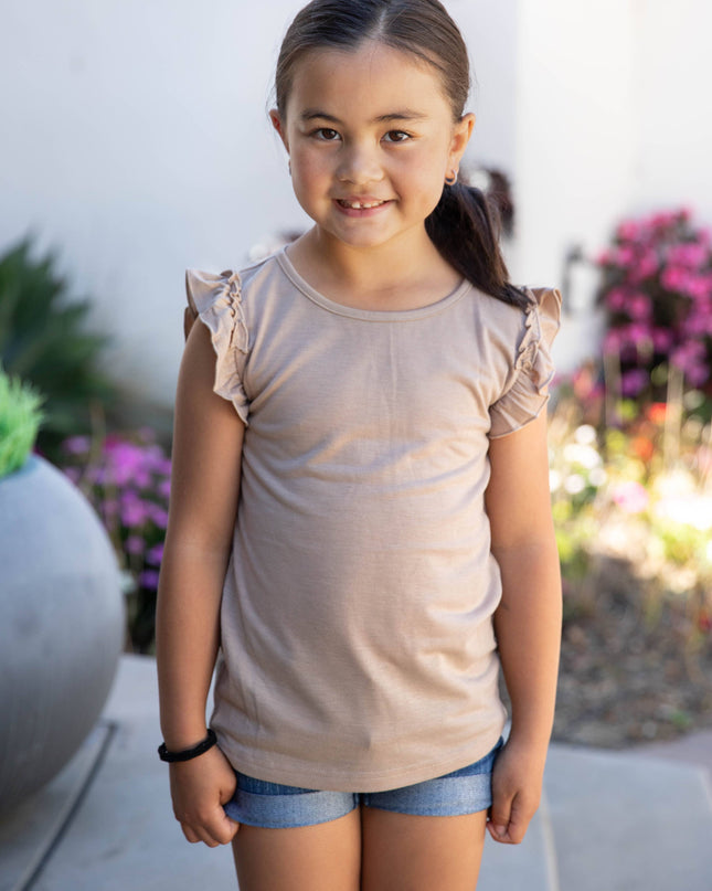 Ruffle Sleeve Little Girl Top