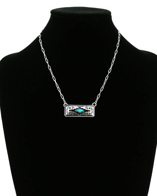 Western Aztec Pendant Necklace 