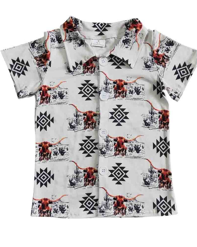 Baby Boys western cow button up shirts 5