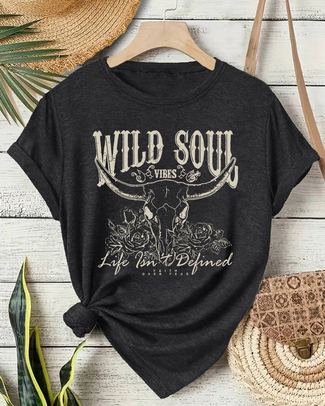 Western Vintage Wild Soul Graphic T-Shirt