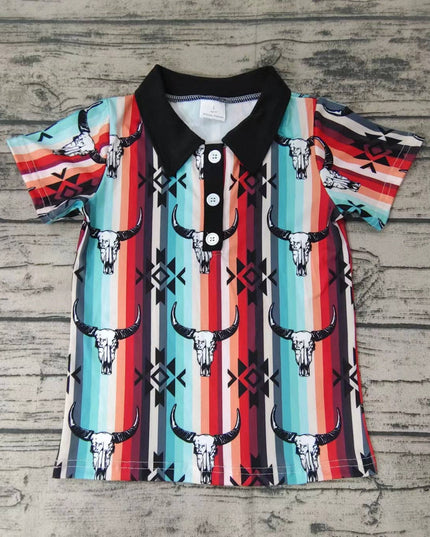 Baby Boys western cow stripe buttons shirts