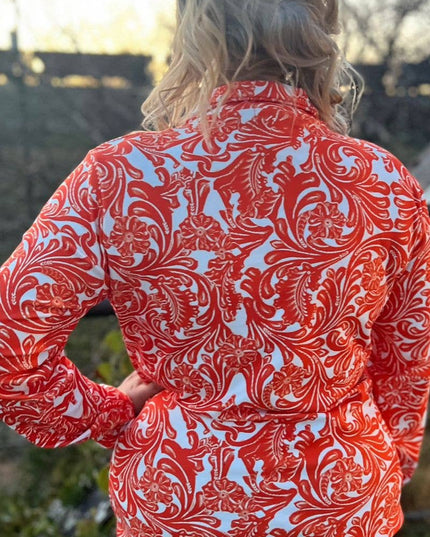 Tailgate Party Pullover Orange & White