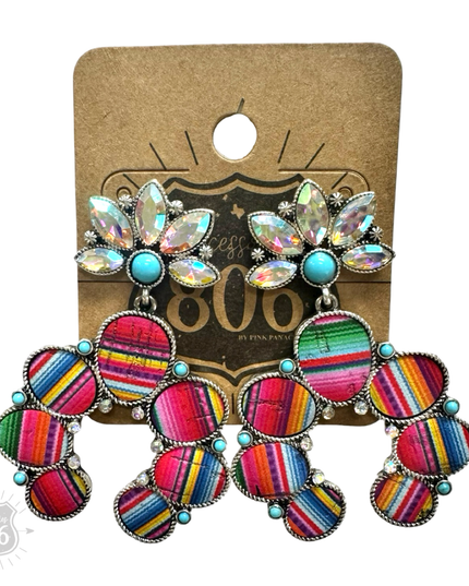 Serape horseshoe earring