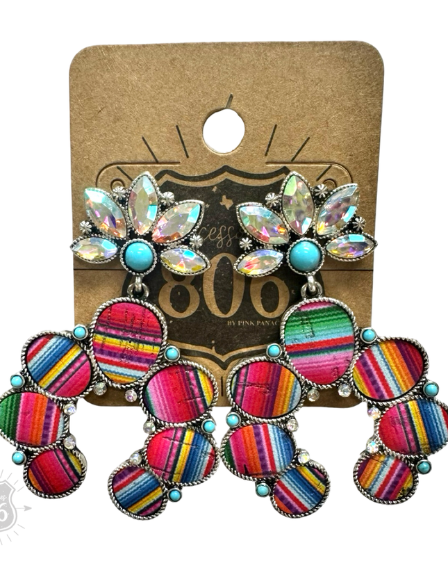 Serape horseshoe earring