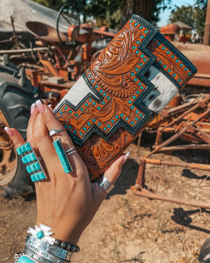 The Darlene Cowhide Leather Tooled Wallet
