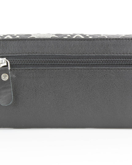 Women’s Grey Aztec Leather Clutch Wallet ABLW 18-2503