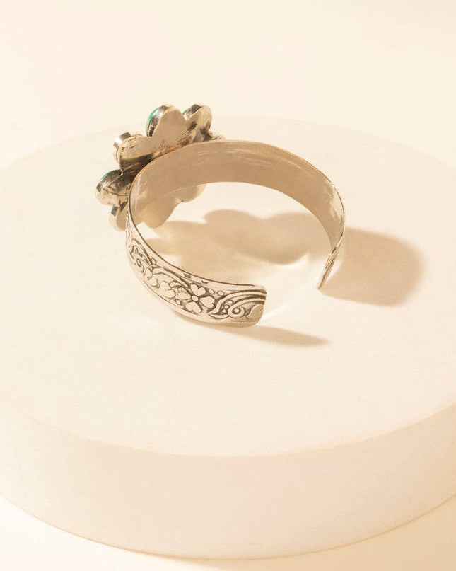 Petalstone Cuff in Steel Blue